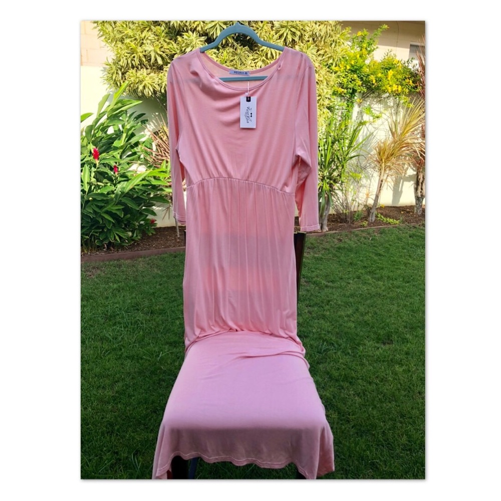 Blush Pink long sleeve/long length dress